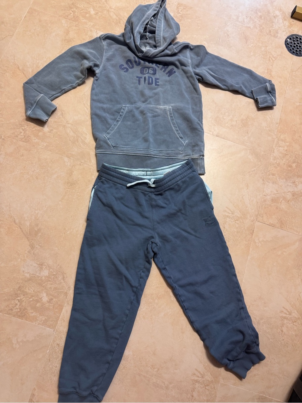 Southern Tide Boys' Washed Blue Hoodie & Jogger Set